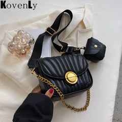 2 Pc Set Crossbody Bags For Women - Long Strap Satchel Lady Tote