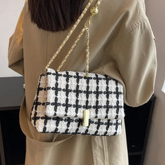 Wool Women's Shoulder Bag Chain Crossbody Bag Flap Handbag