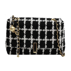 Wool Women's Shoulder Bag Chain Crossbody Bag Flap Handbag
