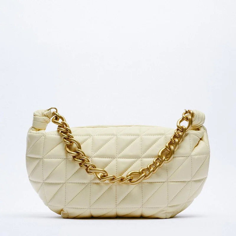 Embroidery Thread Women's Shoulder Bag Thick Chain Handbag