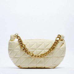 Embroidery Thread Women's Shoulder Bag Thick Chain Handbag