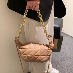 Embroidery Thread Women's Shoulder Bag Thick Chain Handbag