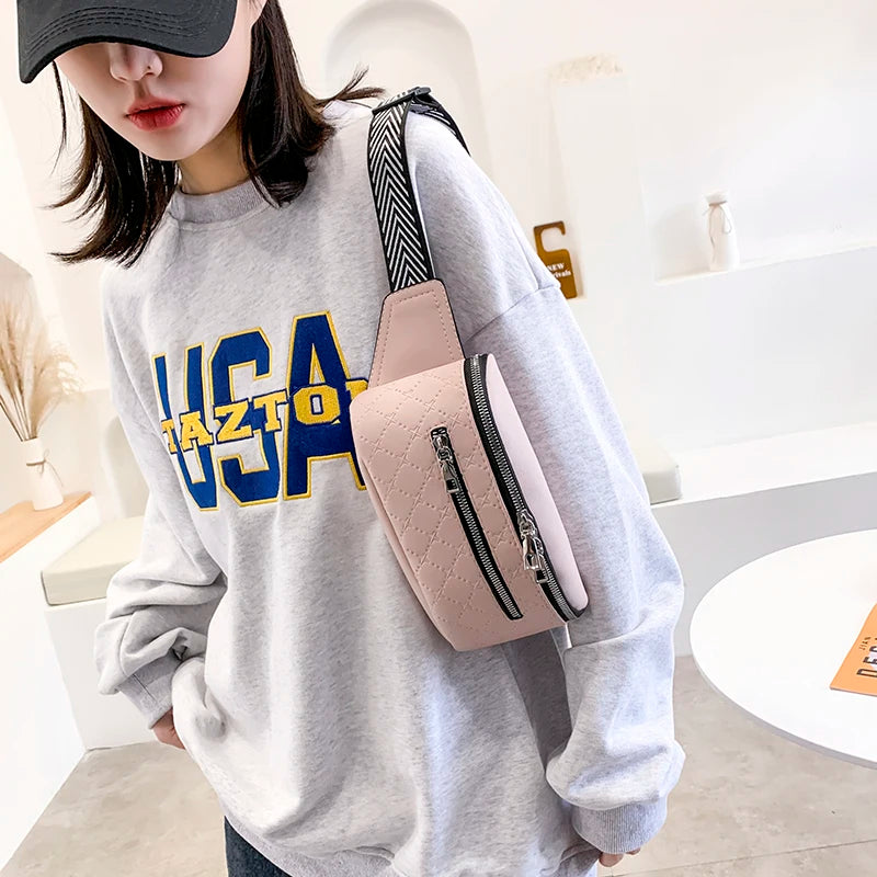 Leather Waist Pack Hip Pack Women Shoulder Bag Crossbody Chest Bag