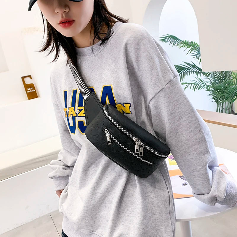 Leather Waist Pack Hip Pack Women Shoulder Bag Crossbody Chest Bag