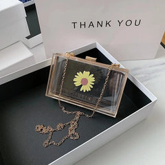 Acrylic Flower Shoulder Bag Transparent Jelly Bag For Girl