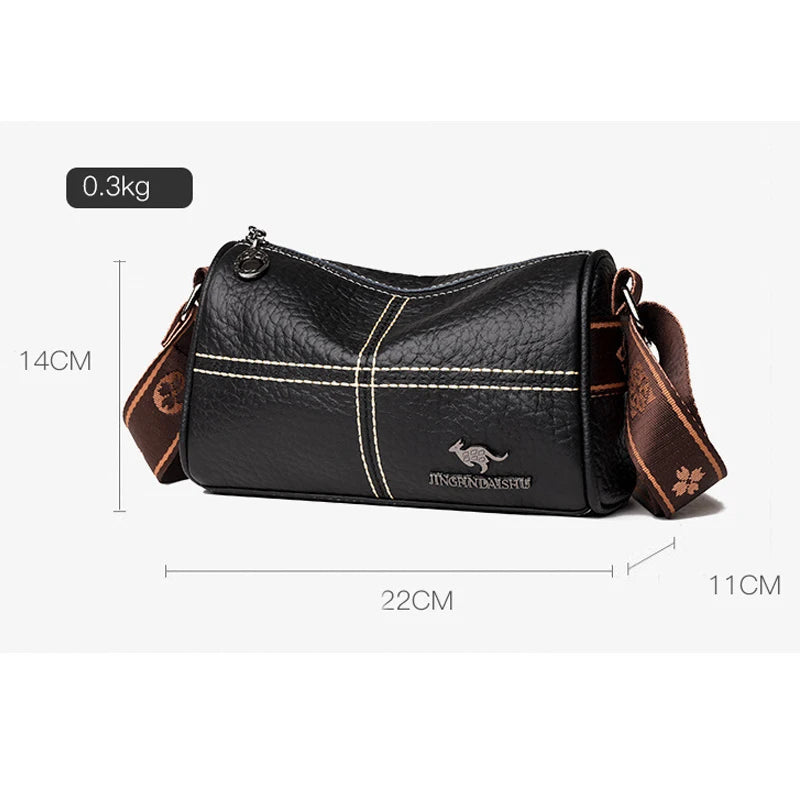 Plaid Casual Leather Handbag Vintage Lady Tote Shoulder Bag