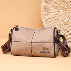 Vintage Plaid Tote Shoulder Bag Leather Handbag