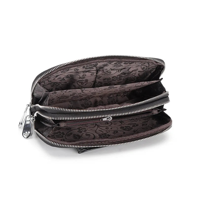 Leather Women Wallets Long Zipper Wallet Ladies Clutch Bag