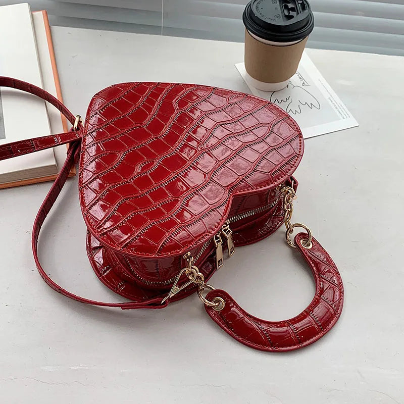 Stone Pattern PU Leather Crossbody Bag Women Small Shoulder Purse Handbag