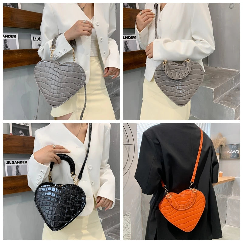 Stone Pattern PU Leather Crossbody Bag Women Small Shoulder Purse Handbag