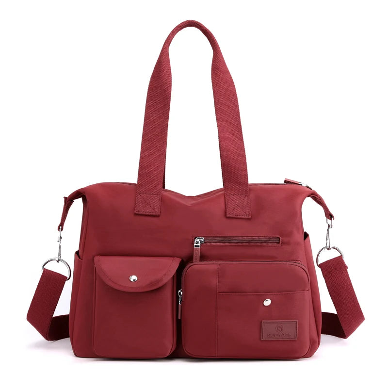 Waterproof Nylon Handbags Large Capacity Satchels
