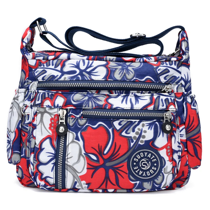 High Flowers Shoulder Bags Rural Waterproof Nylon Messenger Bags Large Capacity