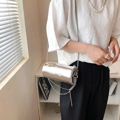 Silver Chain Shoulder Bag for Women Crossbody Handbags