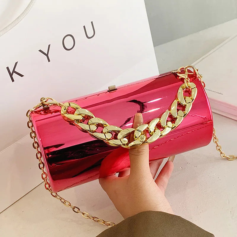 Silver Shoulder Bag for Women Evening Clutch Crossbody Handbag