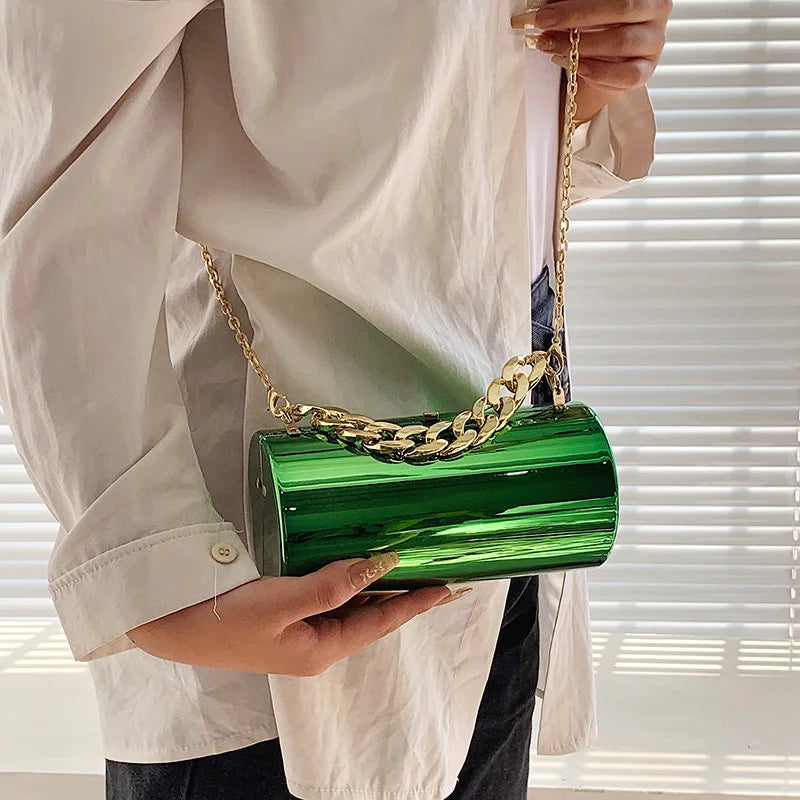 Silver Shoulder Bag for Women Evening Clutch Crossbody Handbag