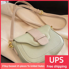 Small Saddle Crossbody Bag PU Leather Shoulder Bag Candy Color