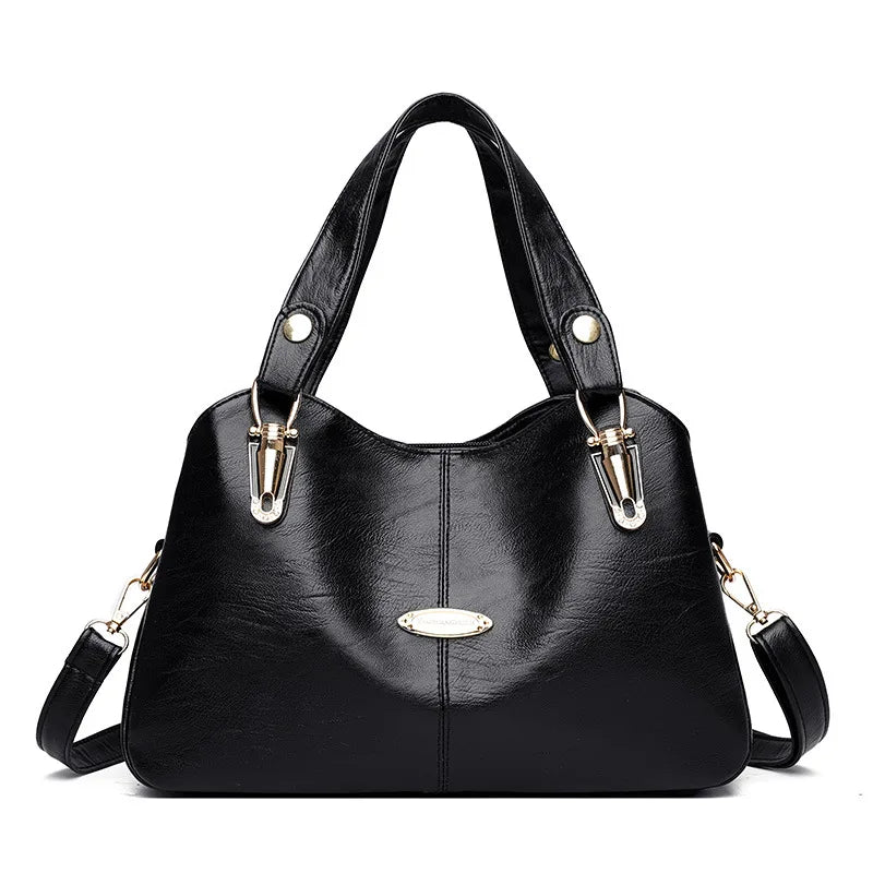 Vintage Leather Crossbody Messenger Bag for Women