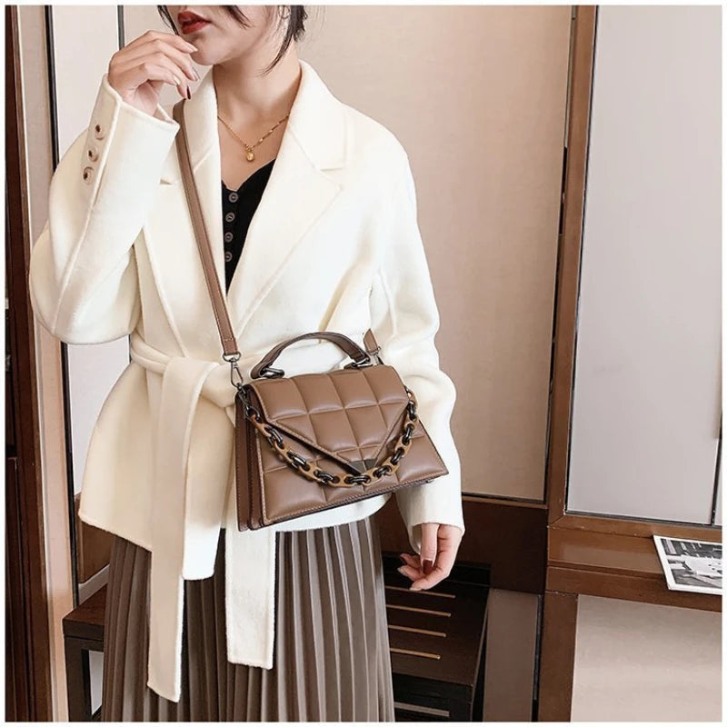 Women's Pu Leather Flap Shoulder Bag Classic Crossbody Purse