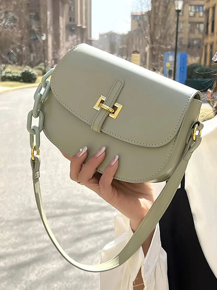 Women's Pu Leather Shoulder Crossbody Bag Chain Underarm