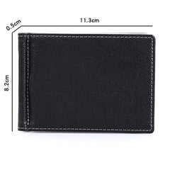 Men Short Wallets PU Leather Money Clips Solid Thin Wallet For Men