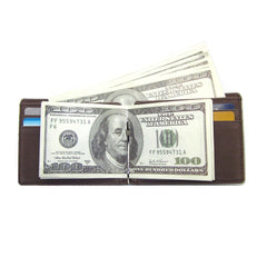 Men Short Wallets PU Leather Money Clips Solid Thin Wallet For Men