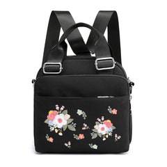 Embroidery Flowers Women's Tote Shoulder Bag Multifunction Handbags