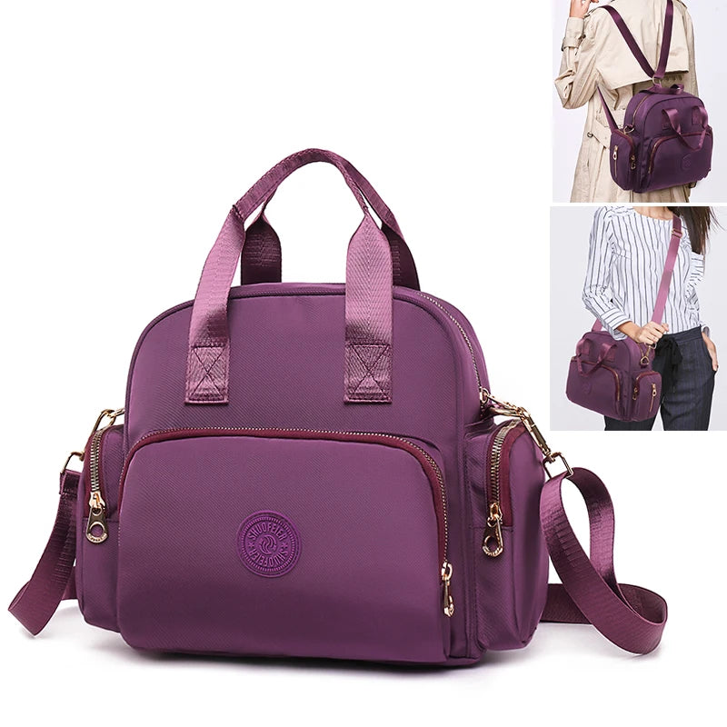 Women's Multifunction Nylon Shoulder Bag Tote Handbag