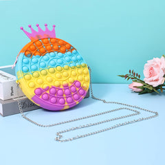 Girls Silicone Shoulder Bag Crossbody Wallet Crown Bubble
