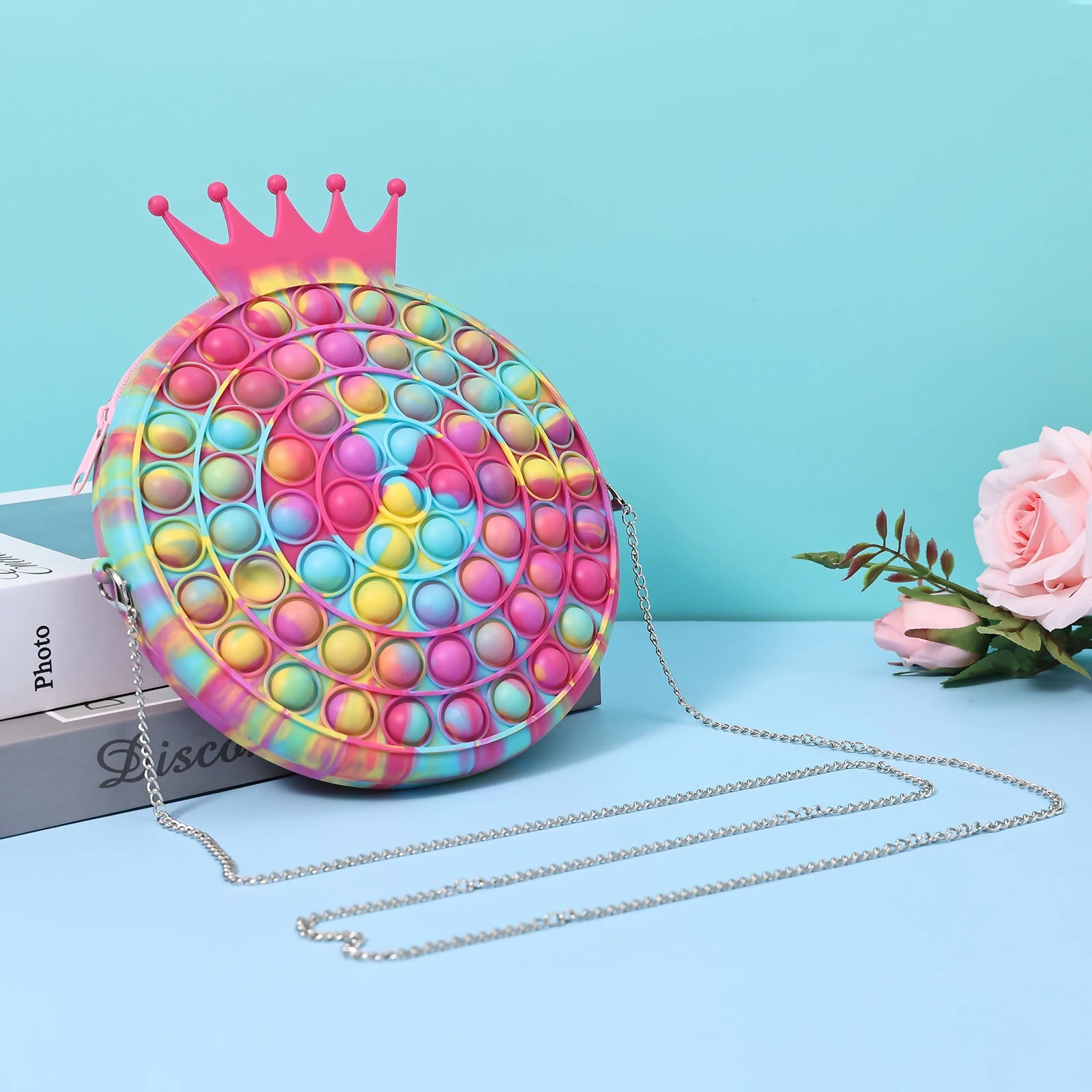Girls Silicone Shoulder Bag Crossbody Wallet Crown Bubble