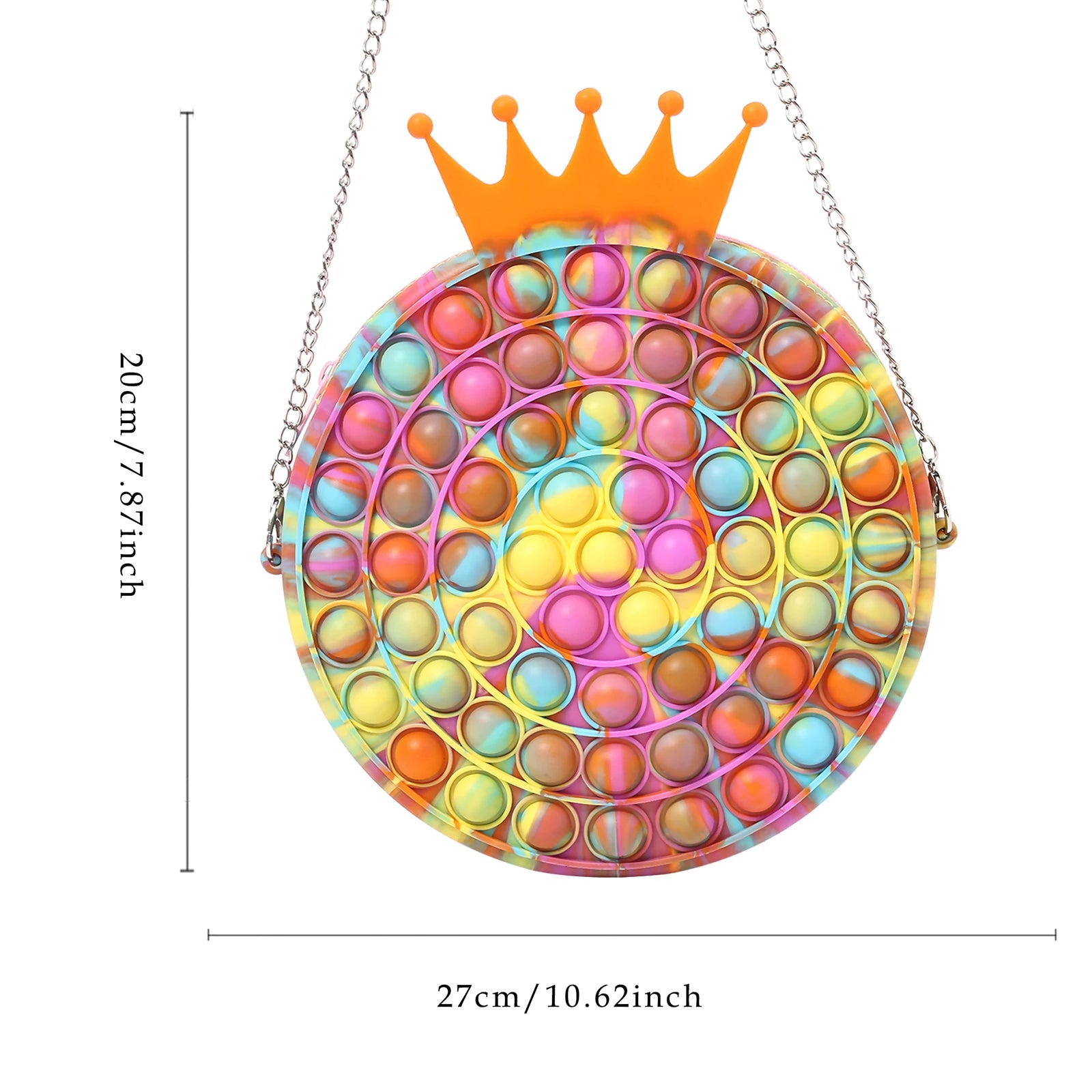 Girls Silicone Shoulder Bag Crossbody Wallet Crown Bubble