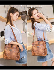 Vintage Tassel Backpack Solid Daypack for Women