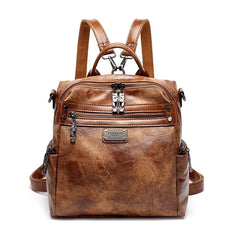 Vintage Tassel Backpack Solid Daypack for Women