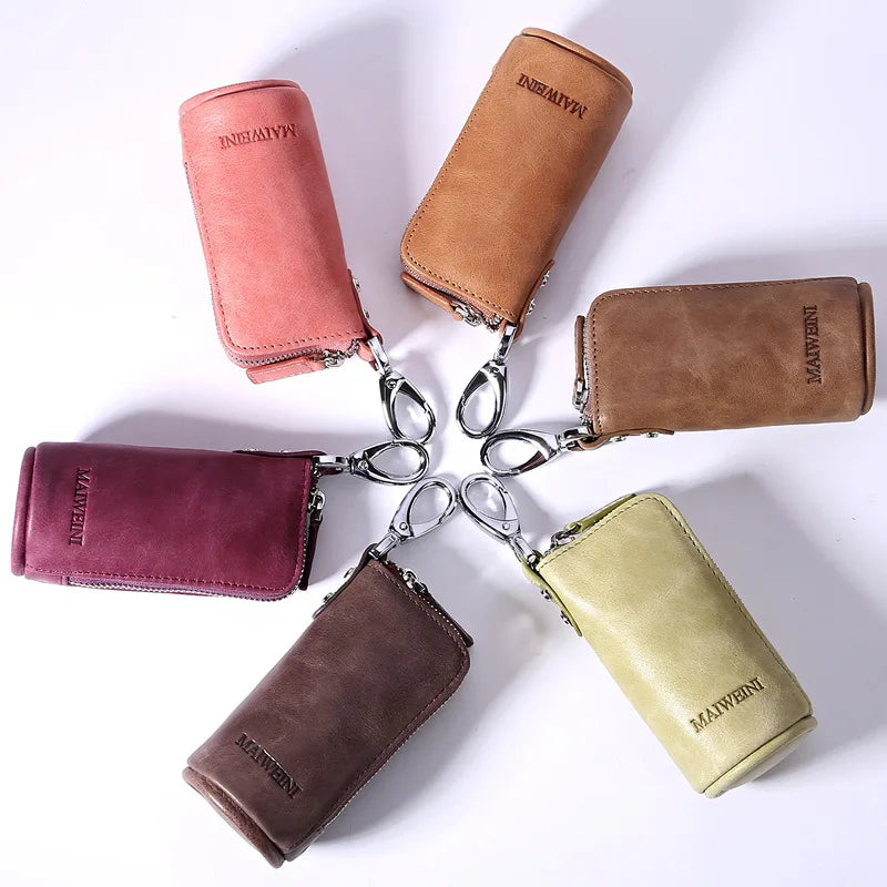 Leather Car Key Housekeeper Holders Multifunctional Key Wallets