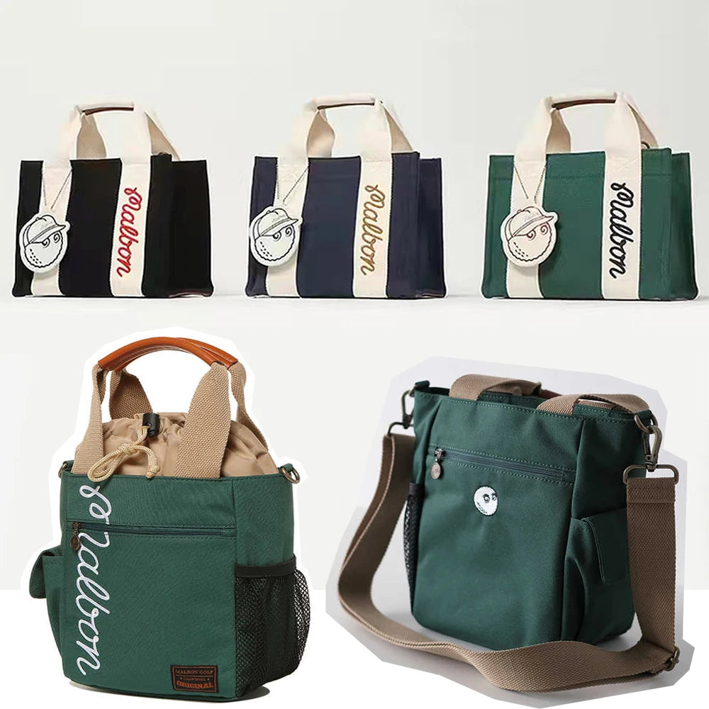 Golf Bag Ladies Small Handbag Men's PU Storage Bag Two Zipper Large Capacity