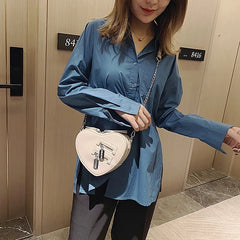 Heart Shape Shoulder Bag Women Chain Crossbody Red Love Purse Clutch Bag