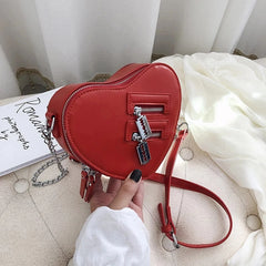 Heart Shape Shoulder Bag Women Chain Crossbody Red Love Purse Clutch Bag