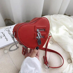 Heart Shape Shoulder Bag Women Chain Crossbody Red Love Purse Clutch Bag