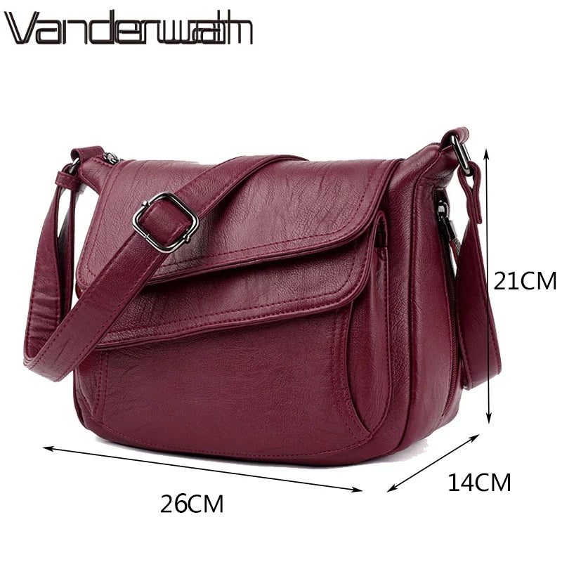 Soft Leather Women Shoulder Messenger Bag