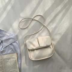 Women Soft Pu Leather Handbags Mini Pleated Shoulder bags