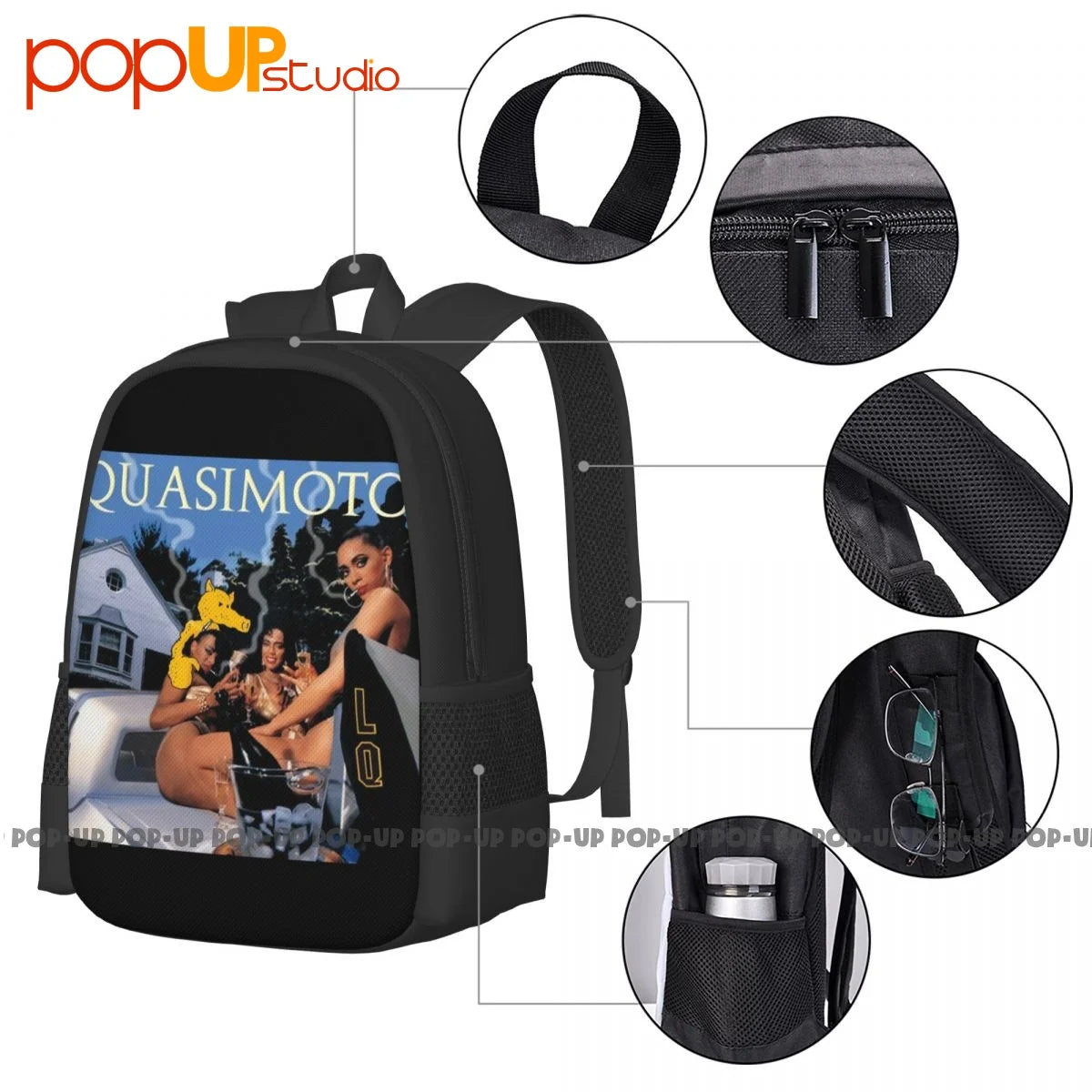 Quasimoto Backpack Large Capacity Bookbag Training Storage Bag