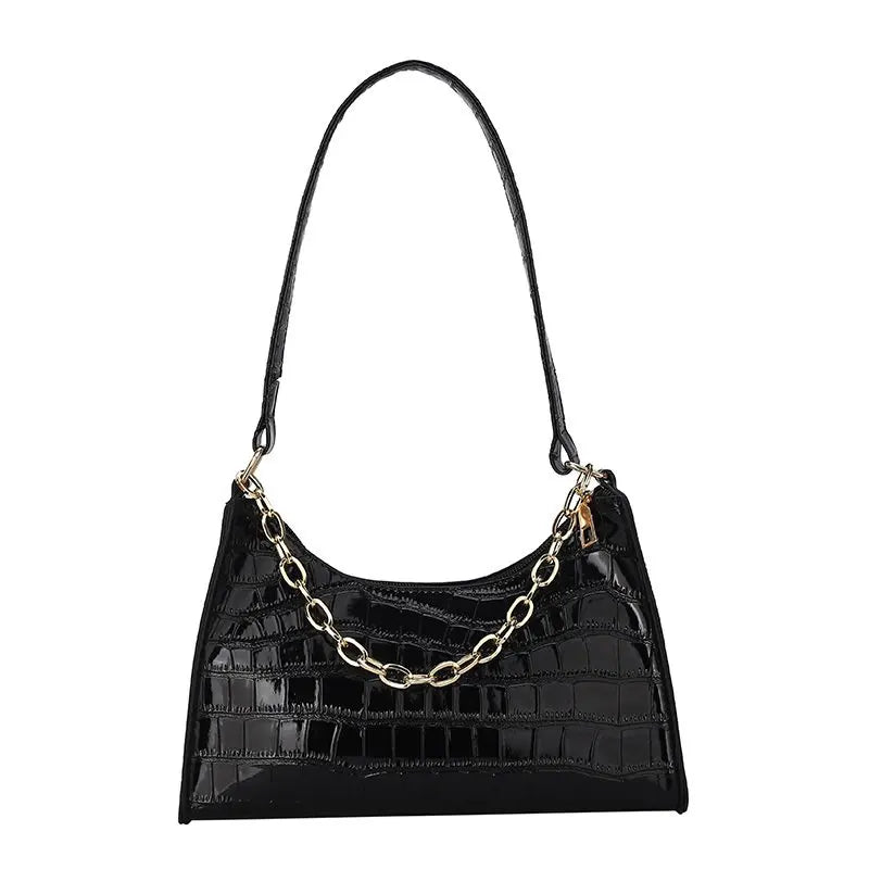 Retro Totes Shoulder Bag Leather Chain Handbag for Women