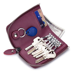 Minimalist Soft Leather Key Wallet for Women Men