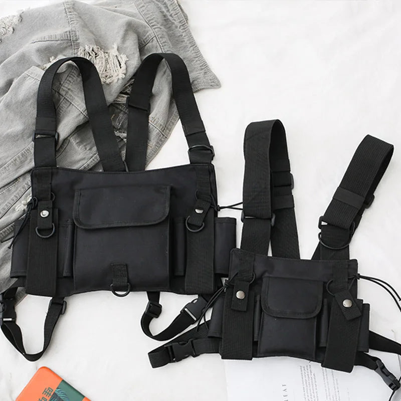Tactical Vest Fanny Pack Chest Rig Bags Unisex Hip hop Shoulder Bag