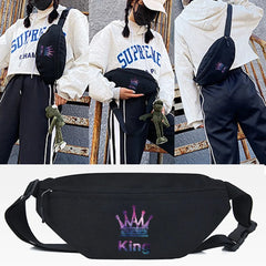 Unisex Queen Print Waist Bag Crossbody Phone Travel Pouch