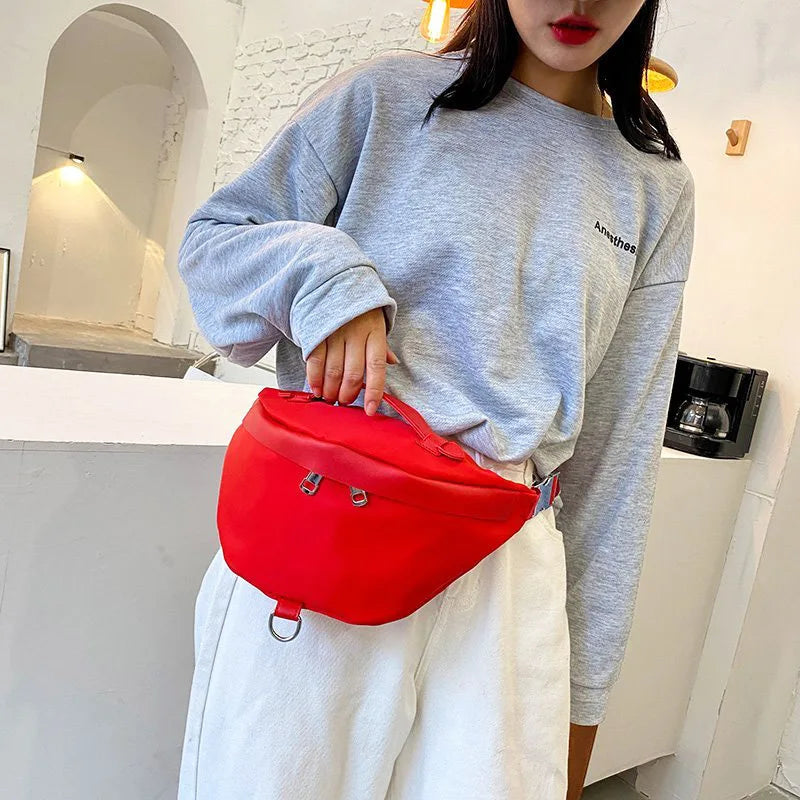 Nylon Waist Bag Women Chest Bag Travel Belt Purse Female Shoulder Bags