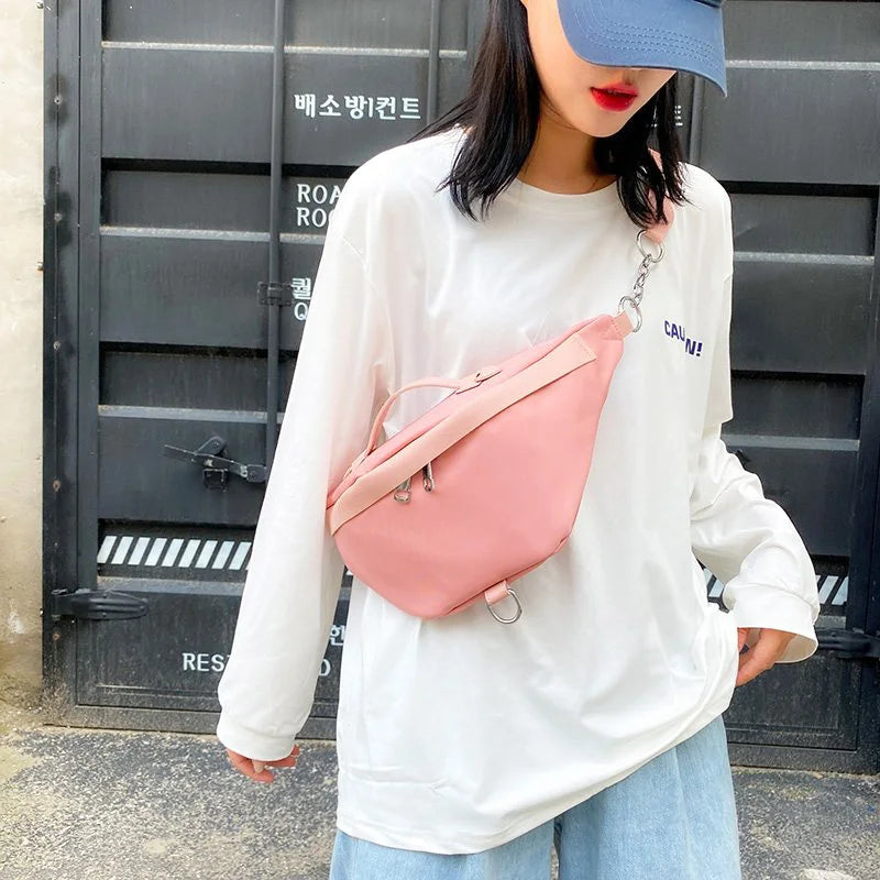 Nylon Waist Bag Women Chest Bag Travel Belt Purse Female Shoulder Bags