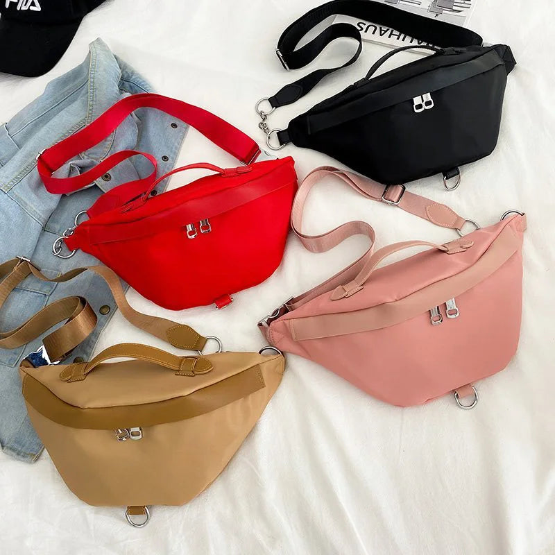 Nylon Waist Bag Women Chest Bag Travel Belt Purse Female Shoulder Bags