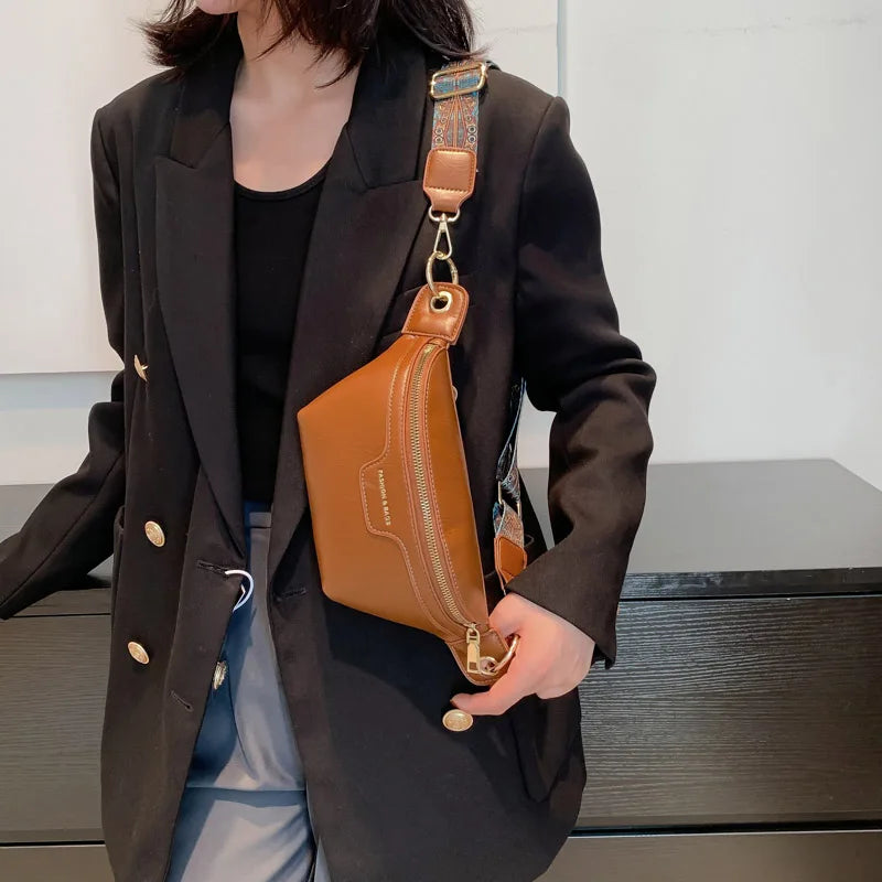 Women's Leather Waist Bag Phone Fanny Pack