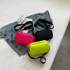 Women's Casual Canvas Waist Pack Fanny Belt Bag - Fluorescent Green