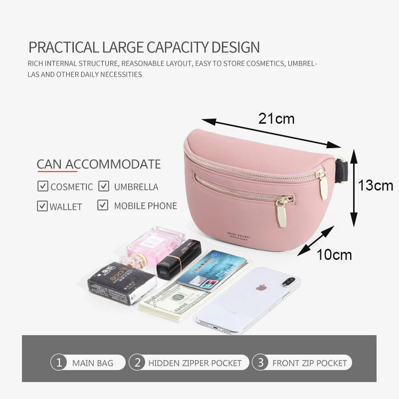 Women's Waist Bag Casual Travel Belt Crossbody Bag Chest Bag Fanny Pack Purse